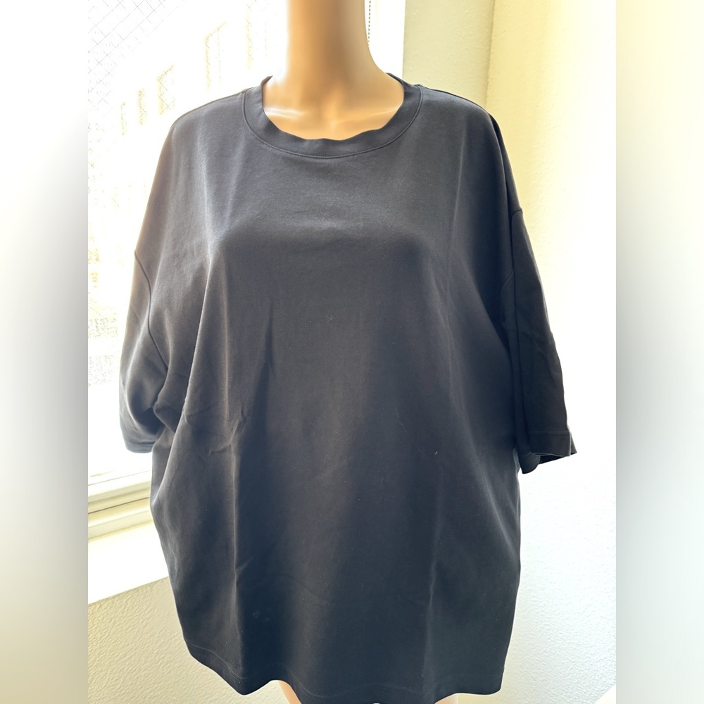 AUTH UNIQLO OVERSIZED BAGGY AIRISM 3XL PLAIN BLACK CLASSIC T SHIRT MEN